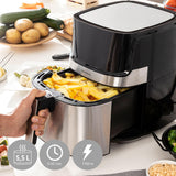 🔥¡Oferta Limitada, Corre!⚡Freidora de Aire InnovaGoods Fryinn Pro 5500 Negro 1700 W 5,5 L Acero Inoxidable